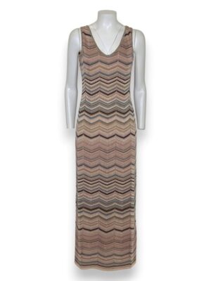 Abito svasato maglia zigzag multicolore lurex