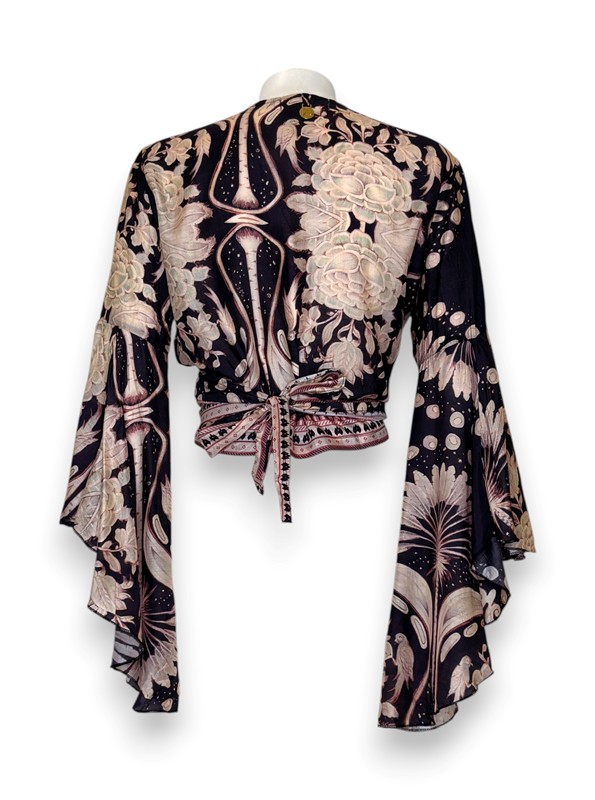 Incrociato stampa fiori bicolore