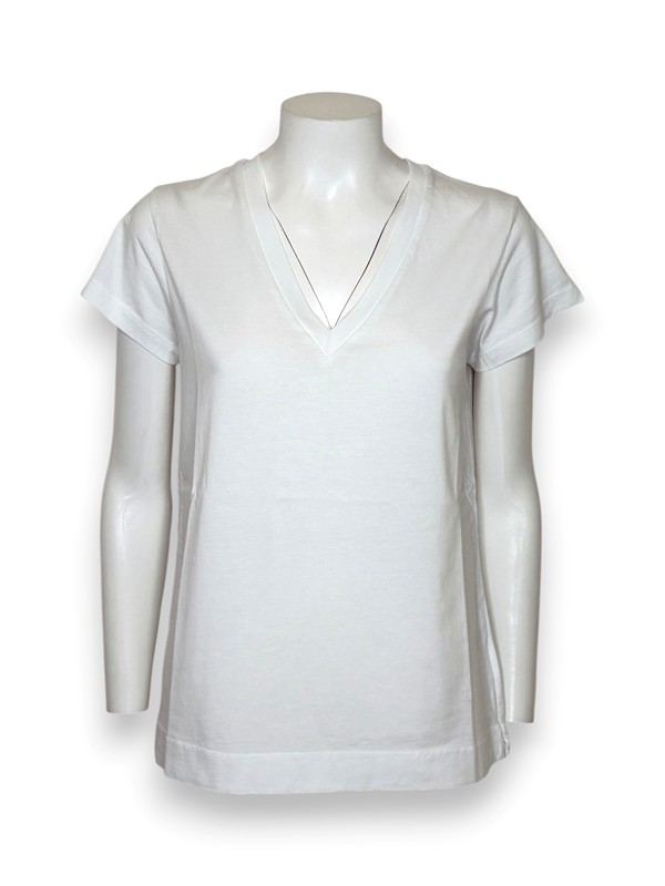 T-shirt scollo v cotone