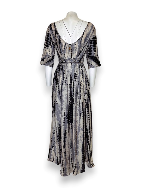 Abito ampio+cintura lungo riga rettile