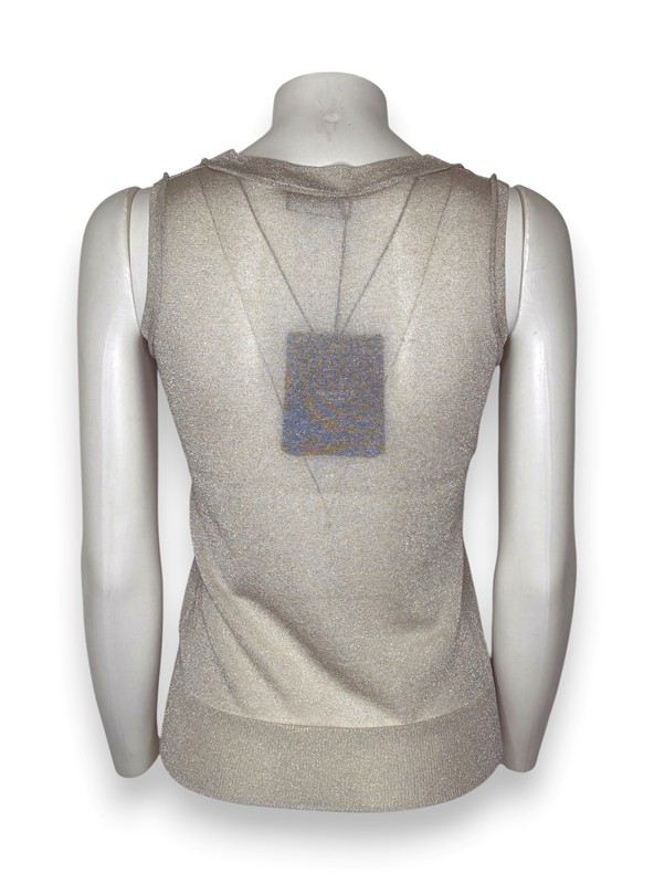 Canotta costina maglia lurex