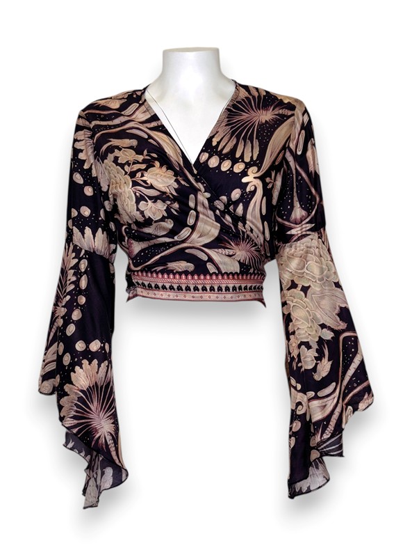 Incrociato stampa fiori bicolore