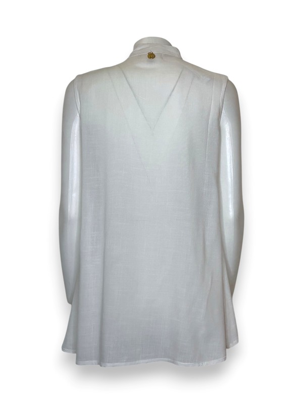 Camicia coreana senza maniche ricamato