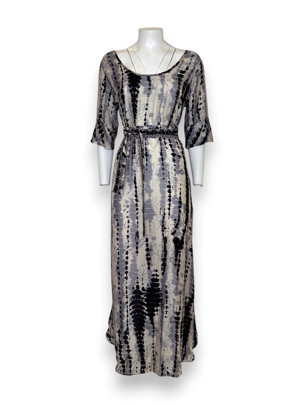 Abito ampio+cintura lungo riga rettile