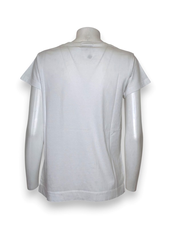 T-shirt scollo v cotone