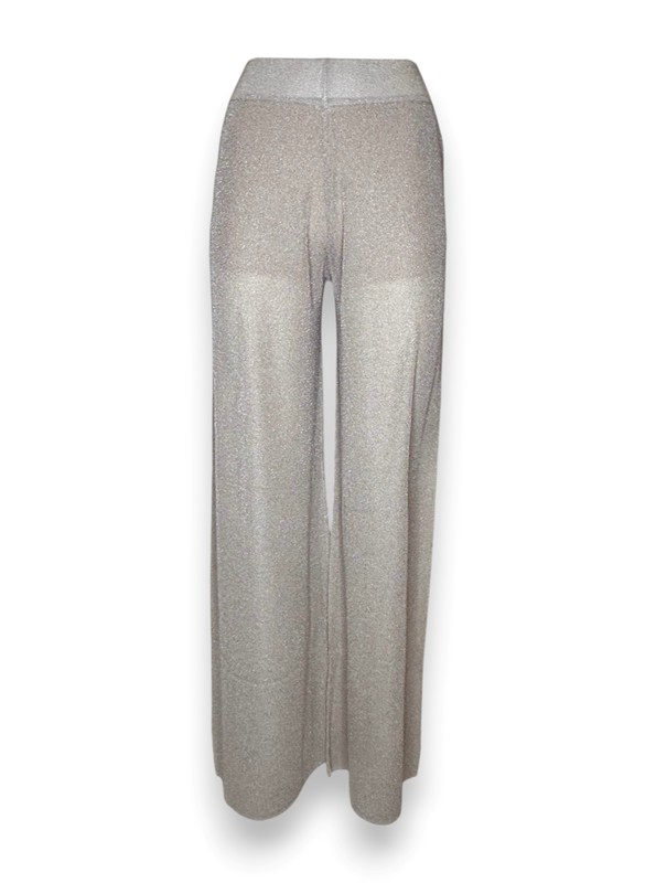 Pantalone palazzo maglia lurex