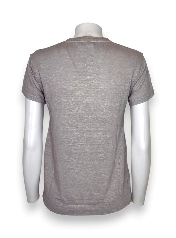 T-shirt scollo v lino