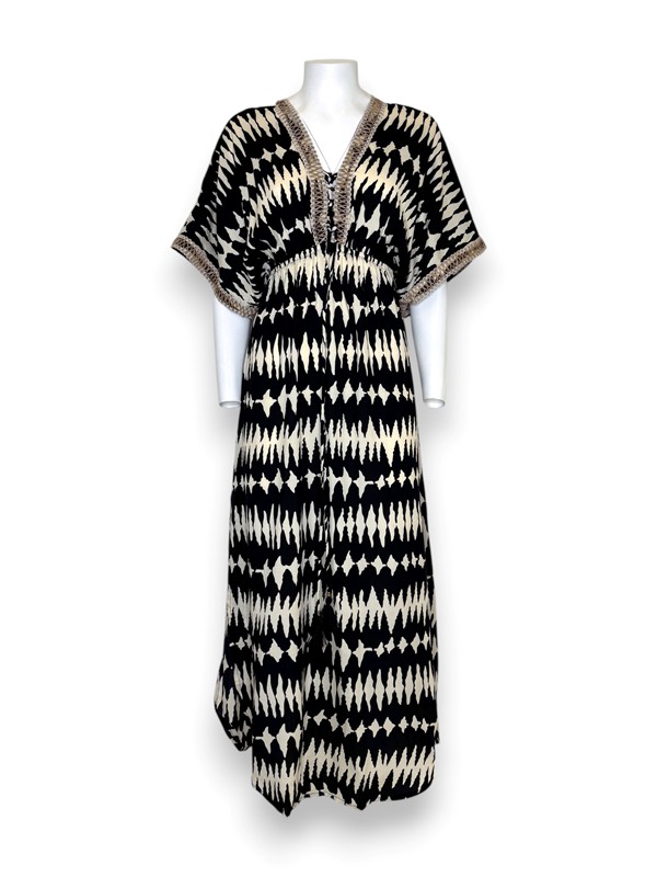 Abito impero svasato stampa rombo