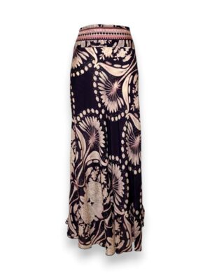 Gonna lunga svasata stampa fiori bicolore