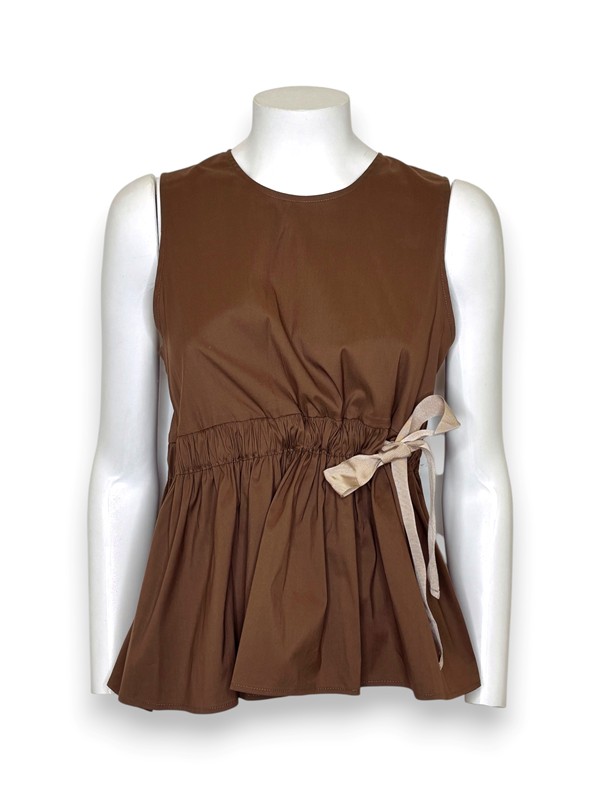 Top svasato+laccio popeline