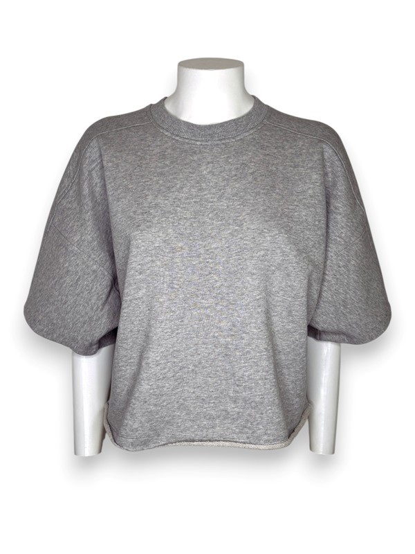 Girocollo cropped over felpa mezza manica