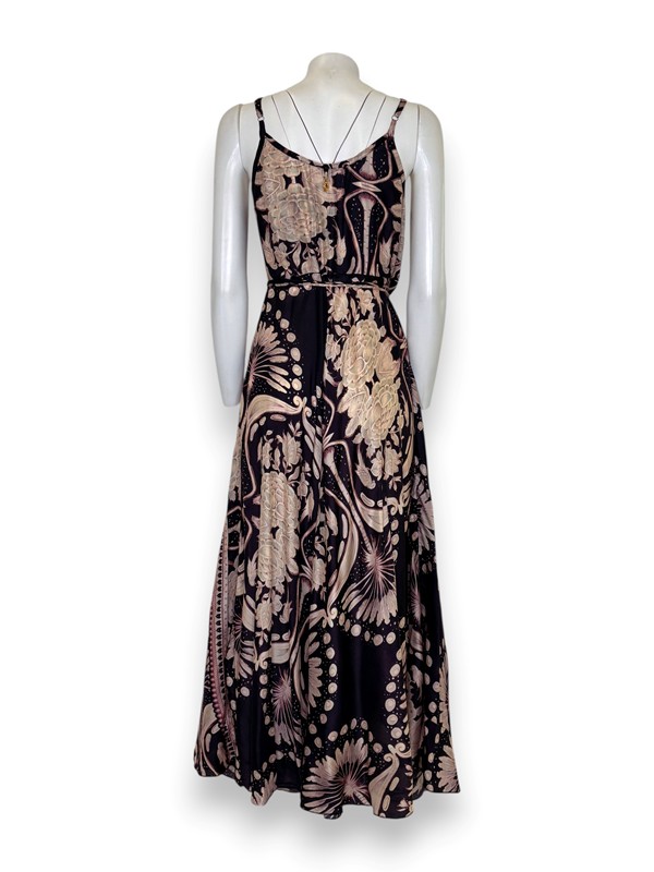 Abito bretelline incrociato stampa fiori bicolore