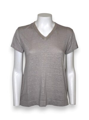 T-shirt scollo v lino