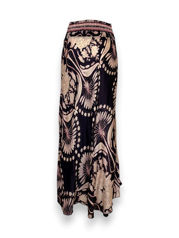 Gonna lunga svasata stampa fiori bicolore