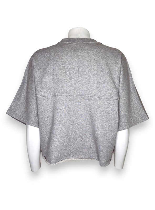 Girocollo cropped over felpa mezza manica