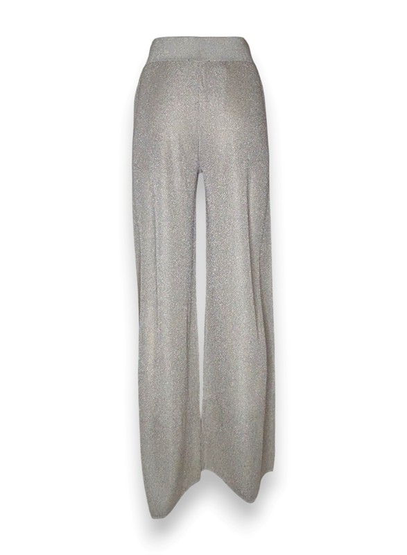 Pantalone palazzo maglia lurex