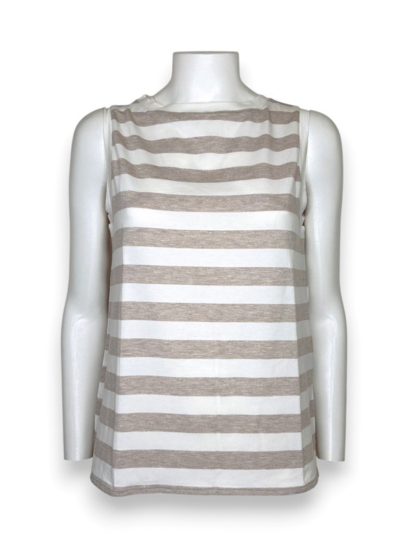 T-shirt senza maniche riga grande viscosa