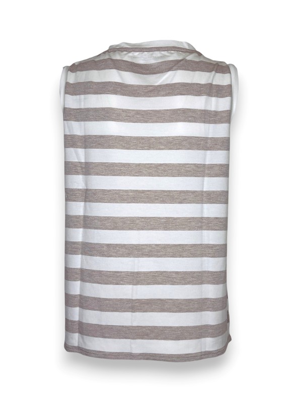 T-shirt senza maniche riga grande viscosa
