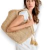 Tote bag 2 manici rafia