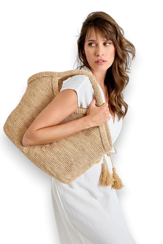 Tote bag 2 manici rafia