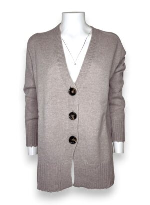 Cardigan over+rotture lana
