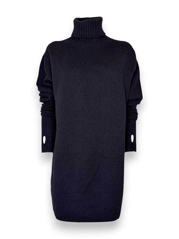 Abito dolcevita maglia lana+manicotti
