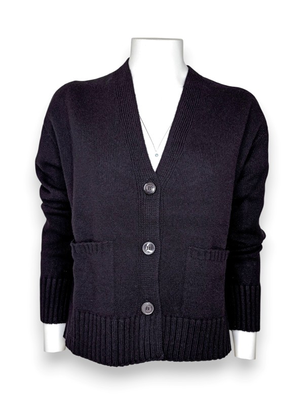 Cardigan scatola+2 tasche lana