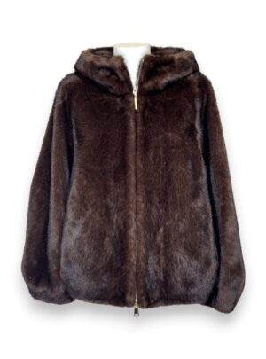 AC86AF17F05A42E46B935D930E3EBA55_ Giaccone ecopelliccia visone con cappuccio