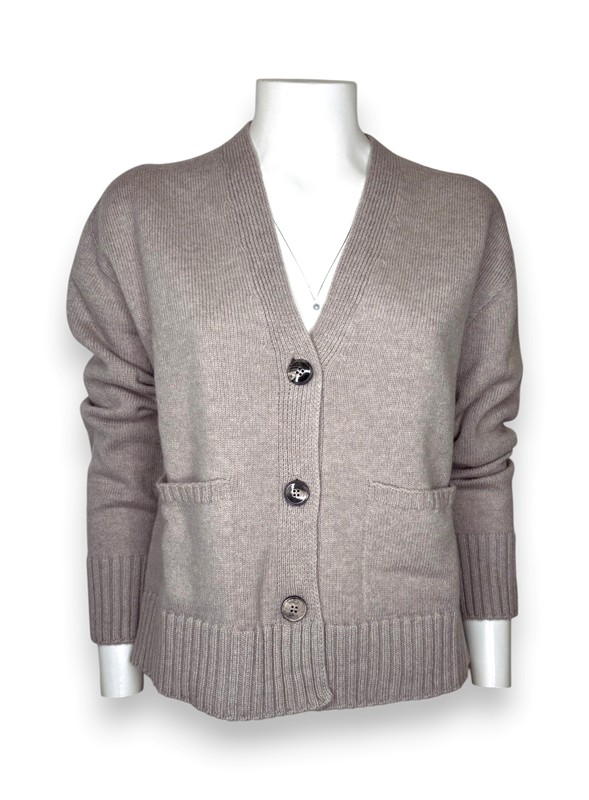 Cardigan scatola+2 tasche lana