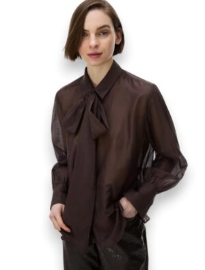 Camicia con fiocco seta cotone