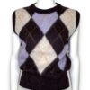 Gilet girocollo a rombi alpaca