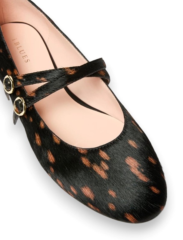 Ballerine con laccio in cavallino a pois