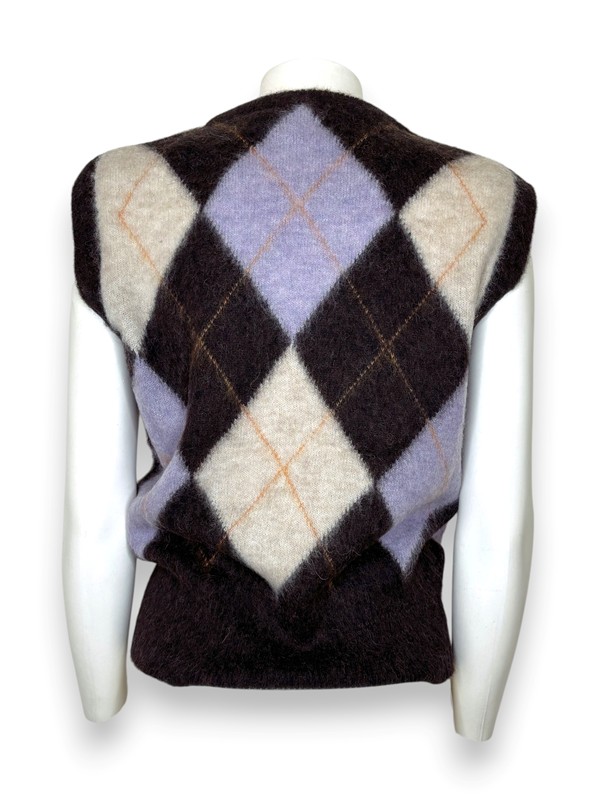 Gilet girocollo a rombi alpaca