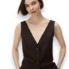 Gilet scollo v gessato