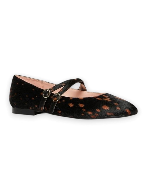 Ballerine con laccio in cavallino a pois