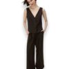 Gilet scollo v gessato