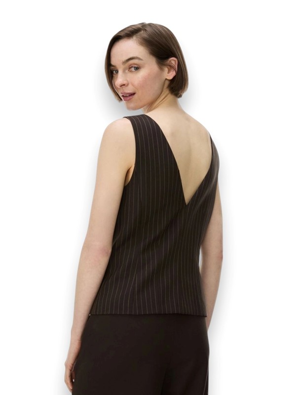 Gilet scollo v gessato