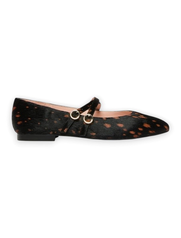 Ballerine con laccio in cavallino a pois