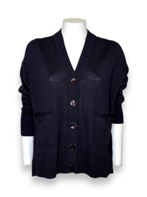 Cardigan over lana merino tinto filo