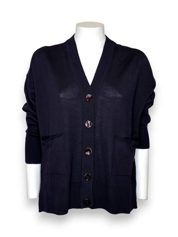 Cardigan over lana merino tinto filo