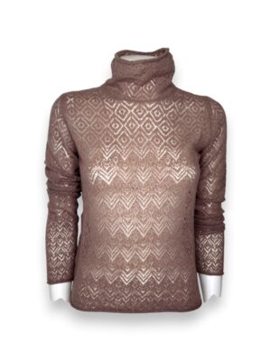 Dolcevita alpaca leggera pizzo a rombi