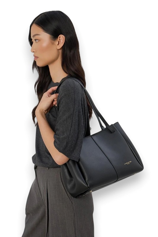 Shopper l in pelle martellata