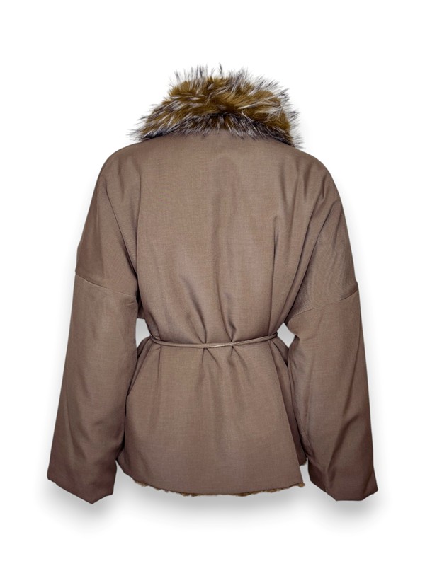 Giacca reversibile ecopelliccia/flanella