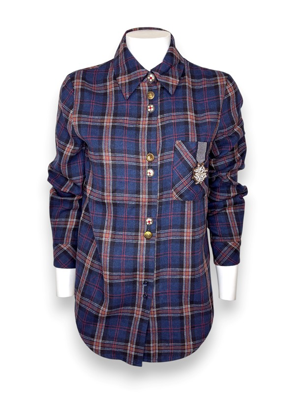 Camicia flanella scozzese+stemmi
