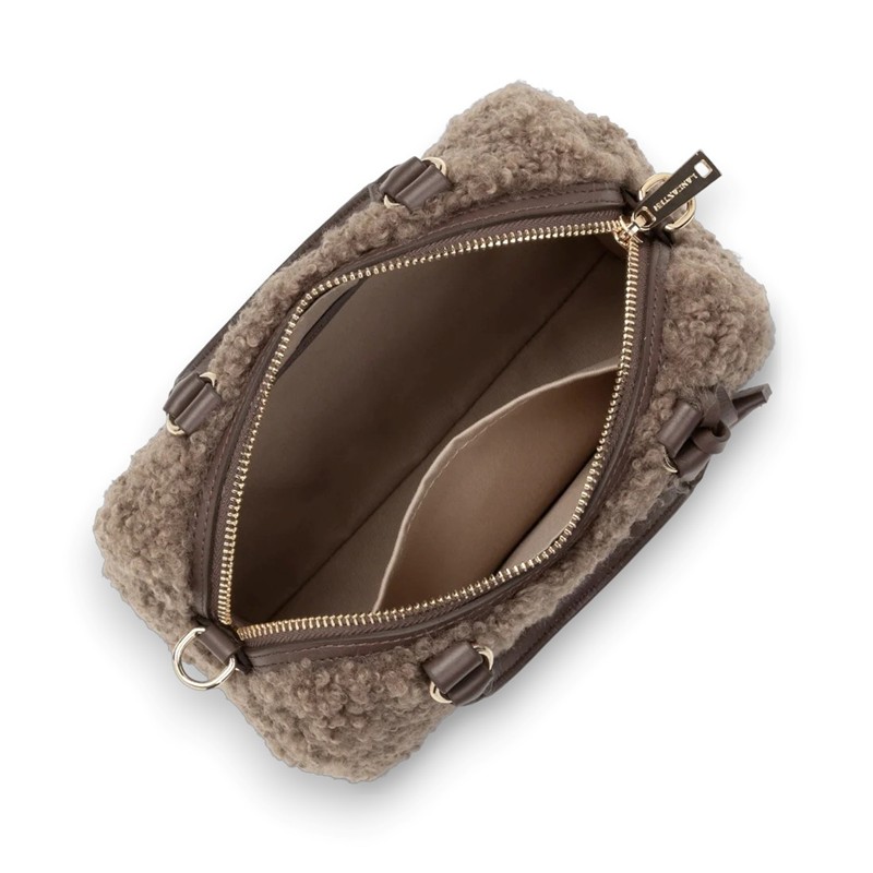 Borsina s 2 manici ecoagnello+inserti/manici pelle