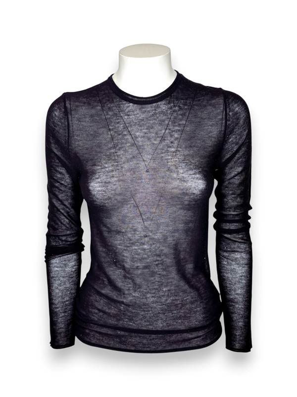 T-shirt garza di lana+paillettes