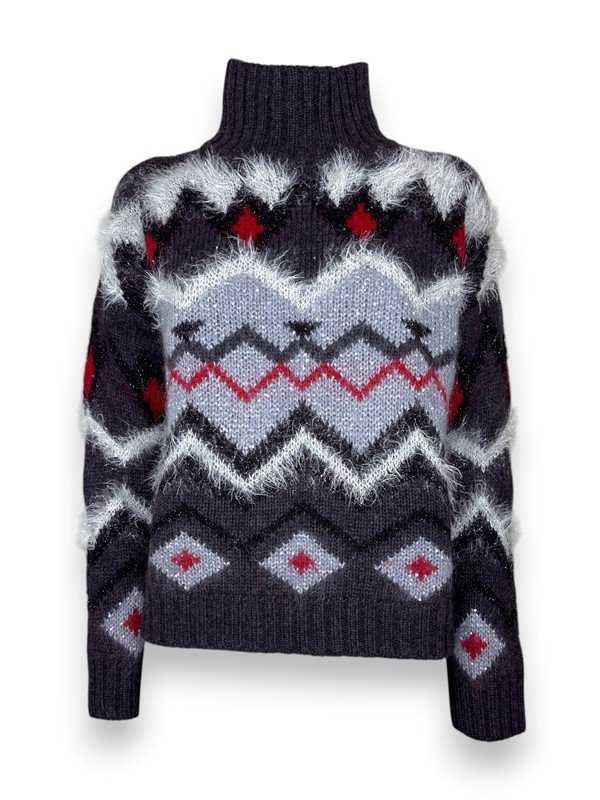 Dolcevita lana over jacquard norvegese