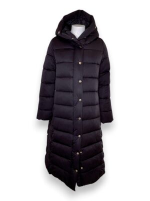 Ecopiumino lungo con cappuccio e spacchi puffer