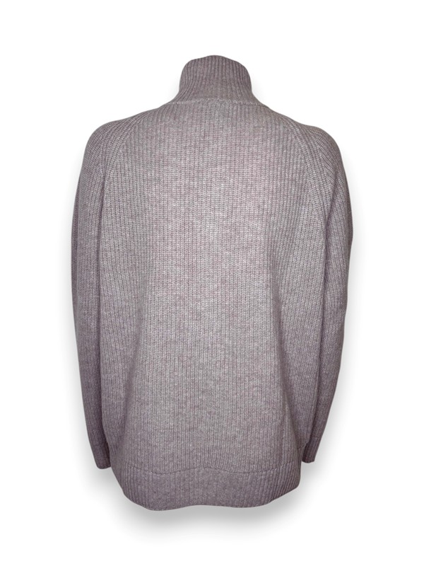 Sweater costa inglese misto cashmere tinto filo