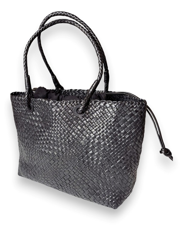 Shopper pelle intrecciata